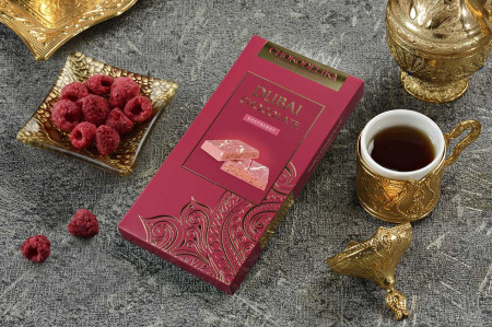 Шоколад белый "Dubai Raspberry" с начинкой малина, 180 гр