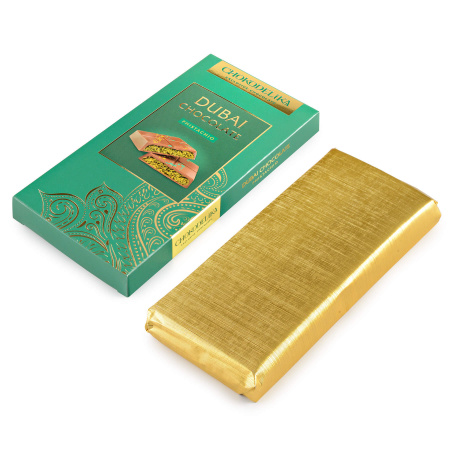 Шоколад молочный "Dubai Pistachio" с начинкой из фисташки, 180 гр