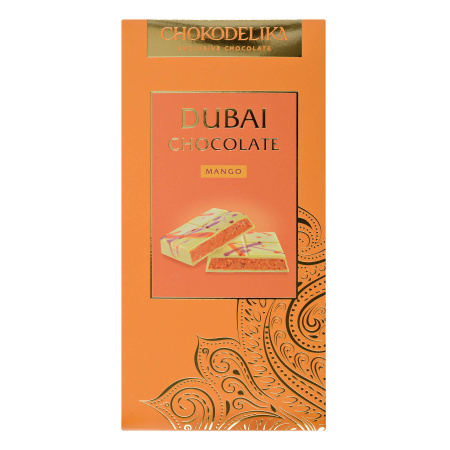 Шоколад белый "Dubai Mango" с начинкой манго, 180 гр