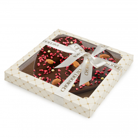 Шоколад  темный с миндалем "Малиновое сердце" 180 гр 