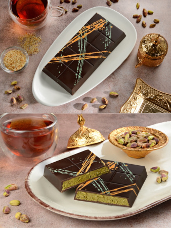 Шоколад темный "Dubai Pistachio" с начинкой из фисташки, 180 гр