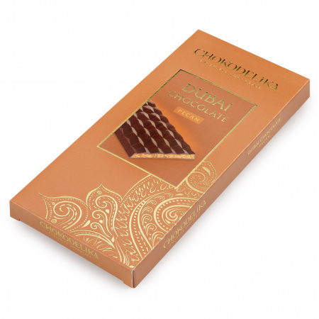 Шоколад темный "Dubai Pecan" с начинкой из пекана, 50 гр