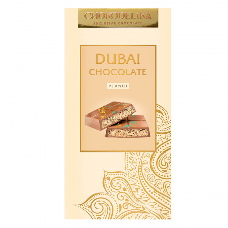 Шоколад молочный "Dubai Peanut" с начинкой из арахиса, 180 гр