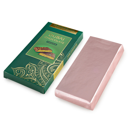Шоколад темный "Dubai Pistachio" с начинкой из фисташки, 180 гр