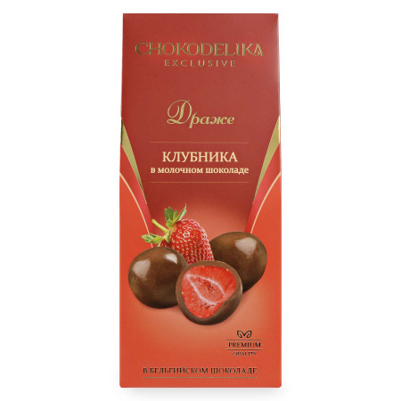 Драже "Клубника в молочном шоколаде", 80 гр