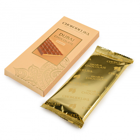 Шоколад молочный "Dubai Peanut" с начинкой из арахиса, 50 гр