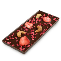Шоколад горький «SUGAR FREE клубника, кешью, малина» 80 гр