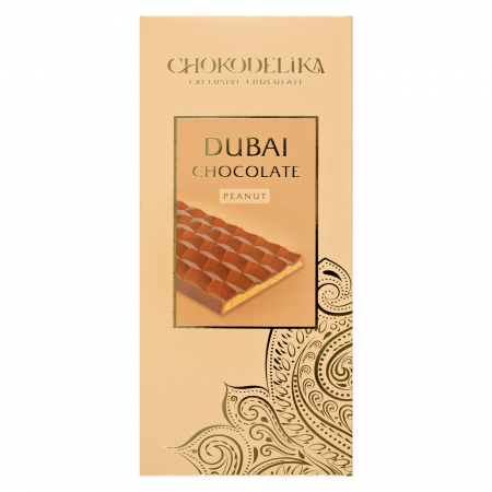 Шоколад молочный "Dubai Peanut" с начинкой из арахиса, 50 гр